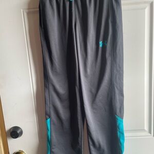 Black and Teal under armour fleece lined. Athletic Pants